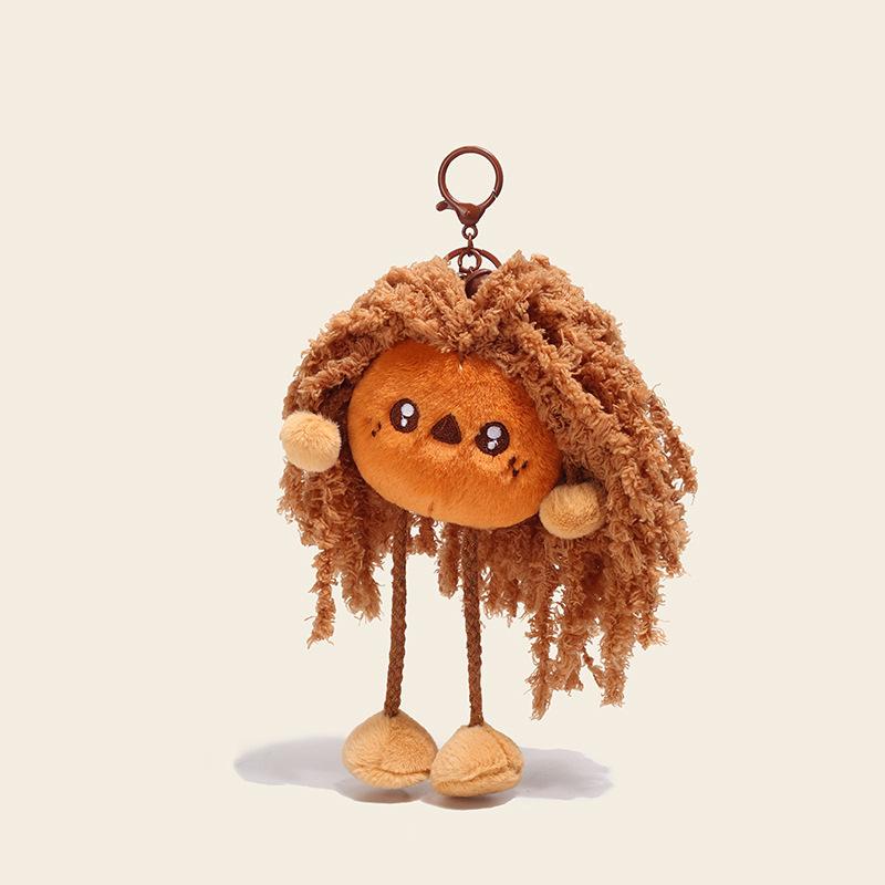 Creative Cartoon Personality Potato Girl Doll Long Hair Plush Toy Doll Backpack Decoration Pendant Keychain Doll Gifts For Kids