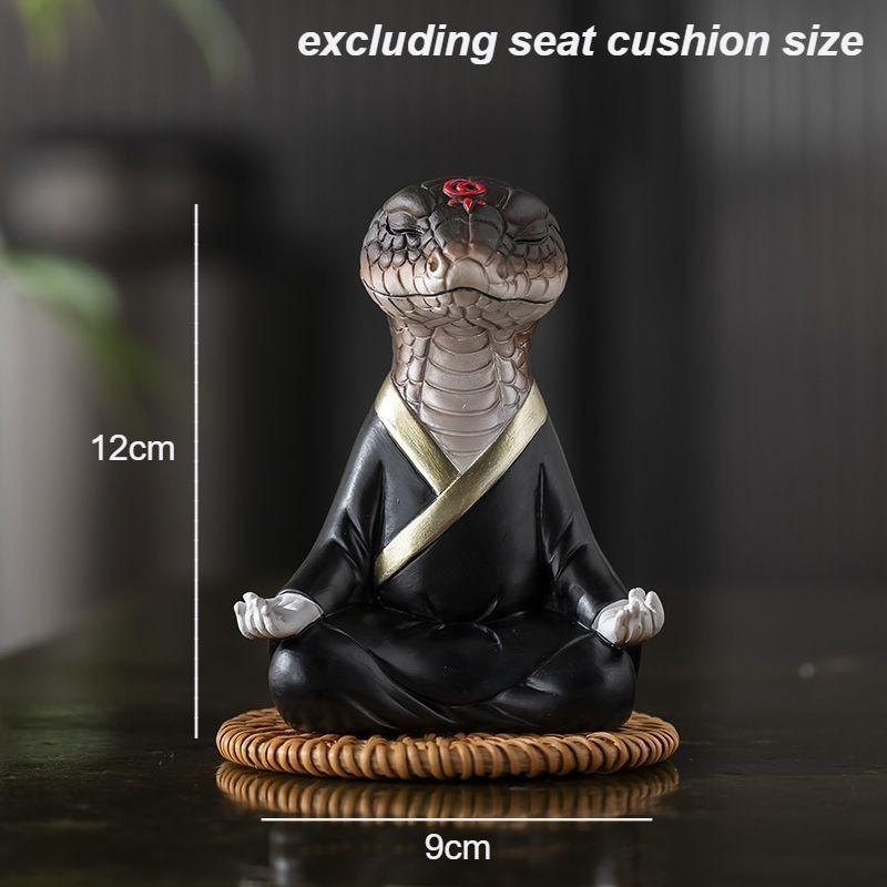 1pcs Snake Face Meditation Tea Pet Chinese Style Snake Desktop Ornament Home Tea Play Car Ornament Resin Handicraft Accessories