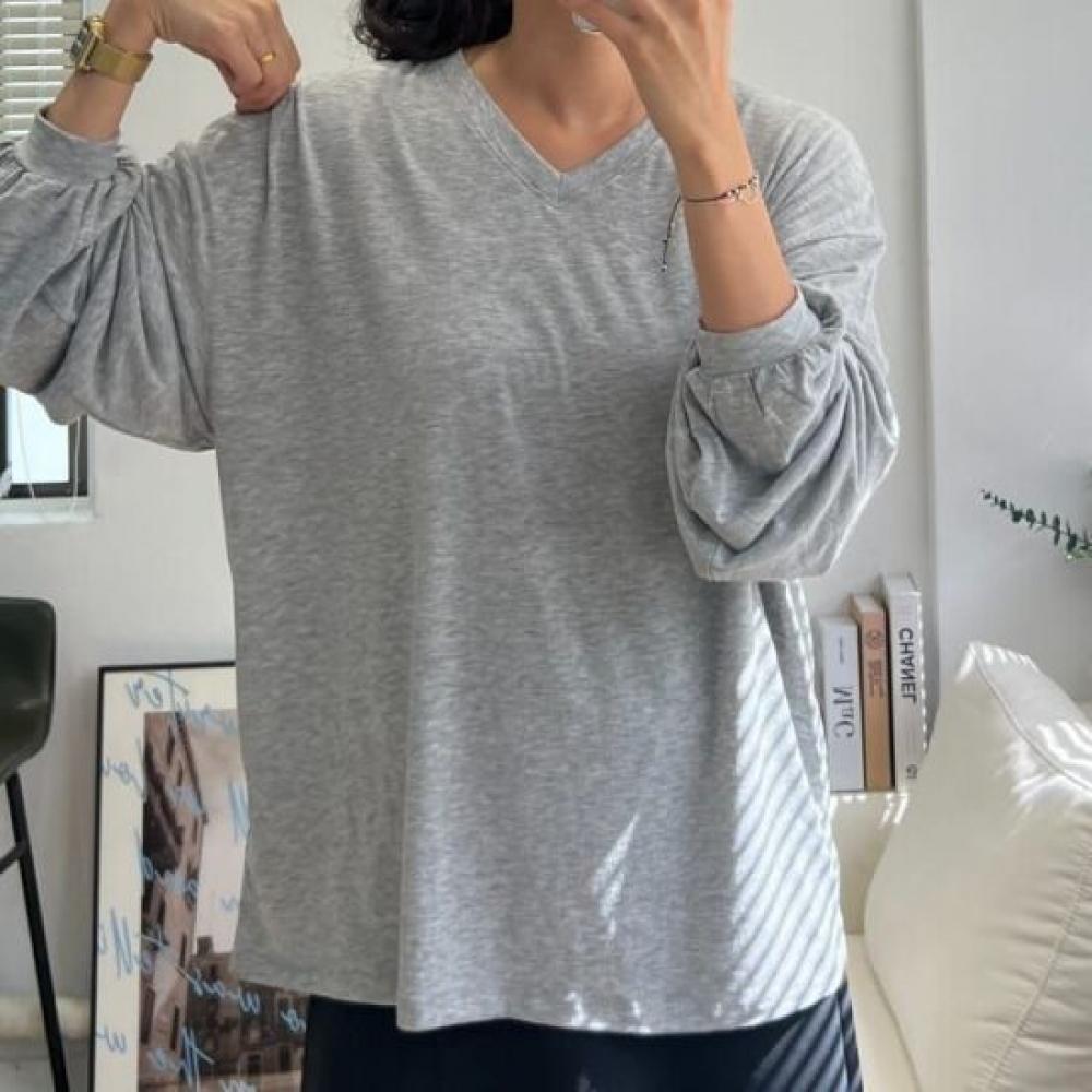 Dabimong Women Emily V Neck Thin Long sleeVe T shirT 4 Colors
