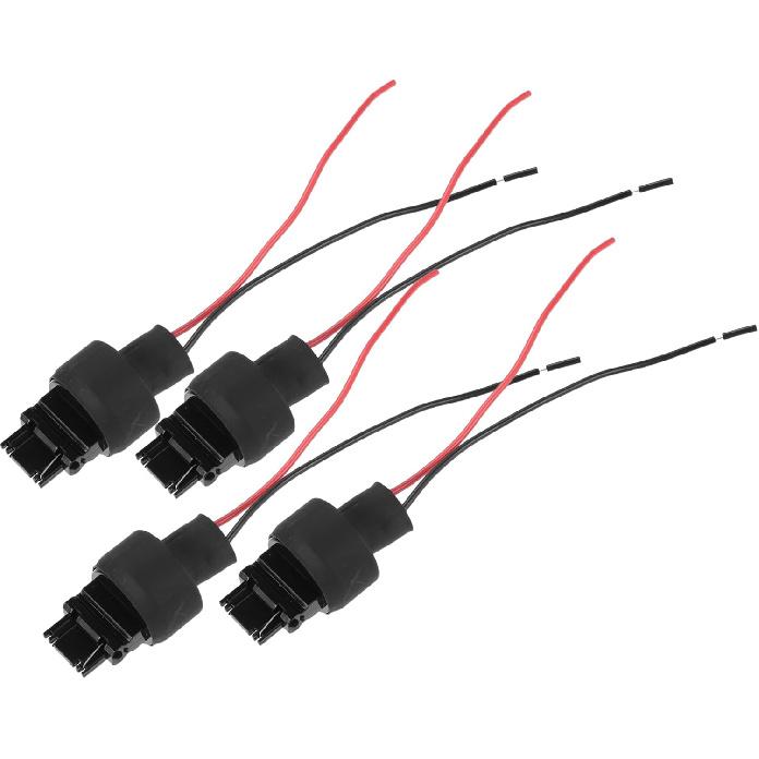 3156 Bulb Male Adapter Socket Harness Wire for LED Bulbs Turn Signal Lights Brake Tail Lights Replacement Cable Harness Connector (Set of 4)