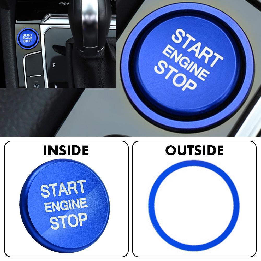

Engine Push Start Stop Button Cover For Volkswagen Golf 7 Tiguan CC Passat Surrounding Ring Trim Sticker Aluminum Car Styling синій