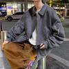 Men's Autumn & Winter Suede Plush Bomber Jacket - Loose Fit, Plus Size, Hong Kong Style
