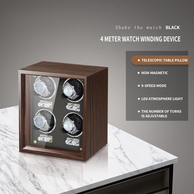 High-End 1/2/4/6 Automatic Watches Box With Mute Motor Watch Cabinet Clock Storage Box Slot Luxury Wood Watch Winder