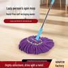 Two-Section Stainless Steel Self-Wringing Mop - Rotating, Hand-Free, Wet & Dry Use