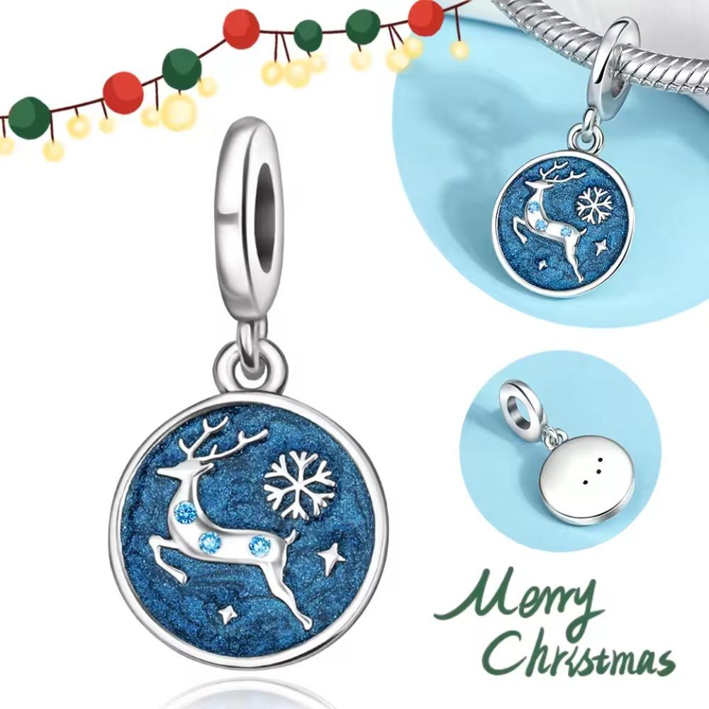 Copper Green Christmas Tree Pendant Christmas Party Beads Original Pendants Bracelet Charm Jewelry Party Diy Gifts