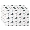 Black White Geometric Printed Kitchen Placemat Dining Table Mat Heat Resistant 4pc Linen Table Pads Tableware Home Decoration
