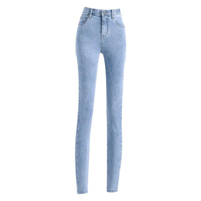 Women's High-Waisted Skinny Jeans: 2025 Spring Style, Light Color, Stretch Slimming Pencil Pants