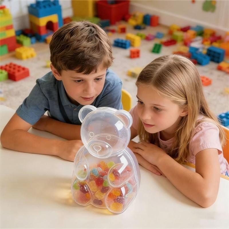 Bear Shape Candy Storage Container Craft Of ABS Plastic With Tight Seal Lid For Kitchen Organization