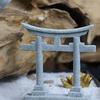 Simple Miniature Torii Gate Shrine Figurine Model Micro Landscape Aquarium Decoration Gray S-6.1 X 1.8 X 6.9cm