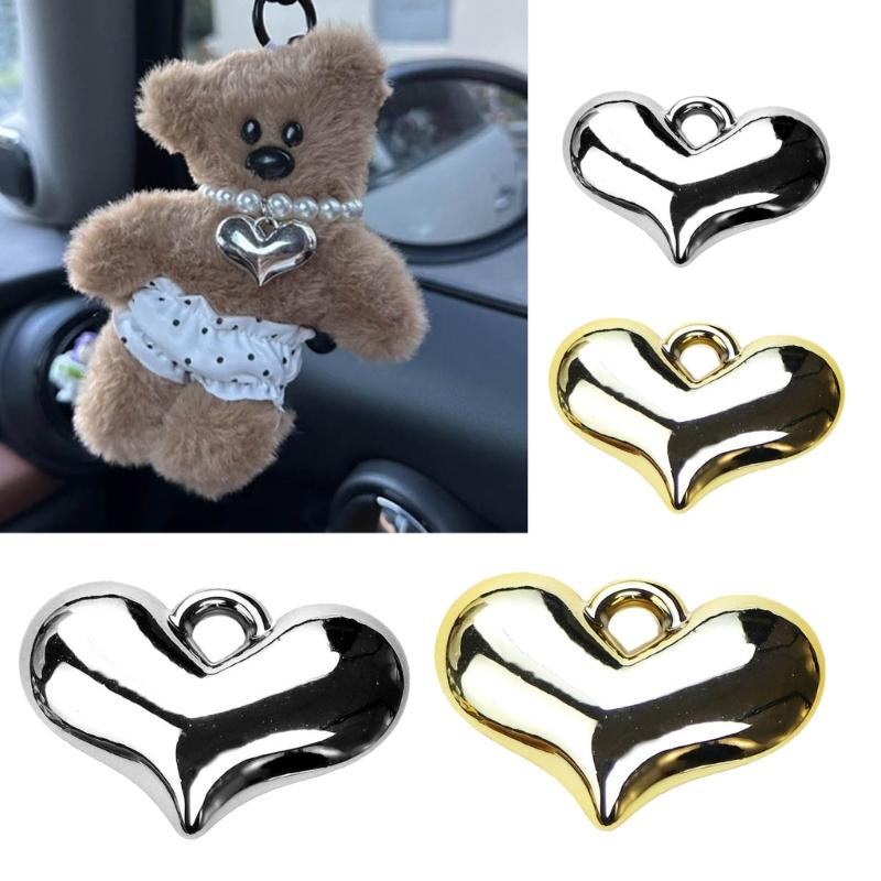 Versatile Heart Pendant Set for Keychains Assorted Love Heart Pendants DIY Jewelry Making Supplies Necklaces Charm