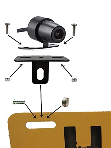 ALECLOT Motorcycle Dash Cam Camera Stay Rear Universal Left and Right 1 Piece Steel 1.5mm Thick Black Cationic Paint