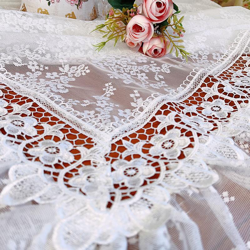 Față de Masă Elegantă Macrame cu Dantelă - Design Brodat Vintage, Husă Rectangulară Shabby Chic pentru Nuntă, Banchet și Cine Festive