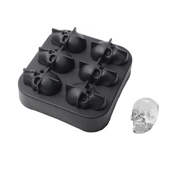 Yousheng Skull Ice Ball Mold Flexible Silicone Ice Tray for Cocktails Whiskey Halloween Horror Theme Ice Cube Maker for Spooky Parties Gothic Events