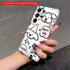 2DFlat Samsung Phone Case Cute Dog & Cat Illustration Phone Case Applicable To Galaxy S22 S23 S24 S25ULTRA S26 A12 A13 A14 A15 A16  A34 A35 A54 A55