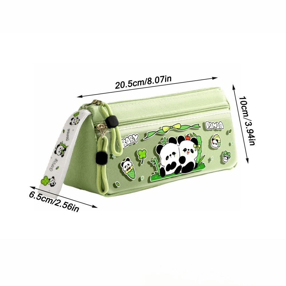 Portable Panda Pencil Case Double Layer Stationery Pouch New Pencil Pouch School Supplies