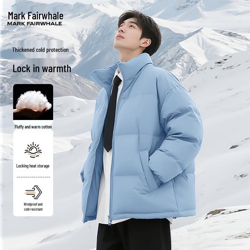 Mark Fairwhale Men s Loose Fit Stand Collar Winter Padded Jacket M