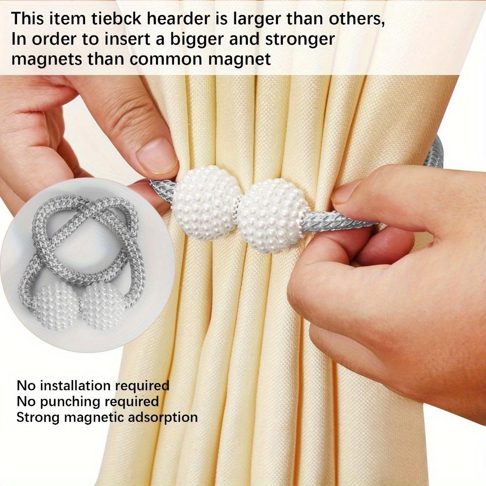 2/4pcs Magnetic Curtain Straps. Double as decorative ropes with a classic tie design for home & office.
