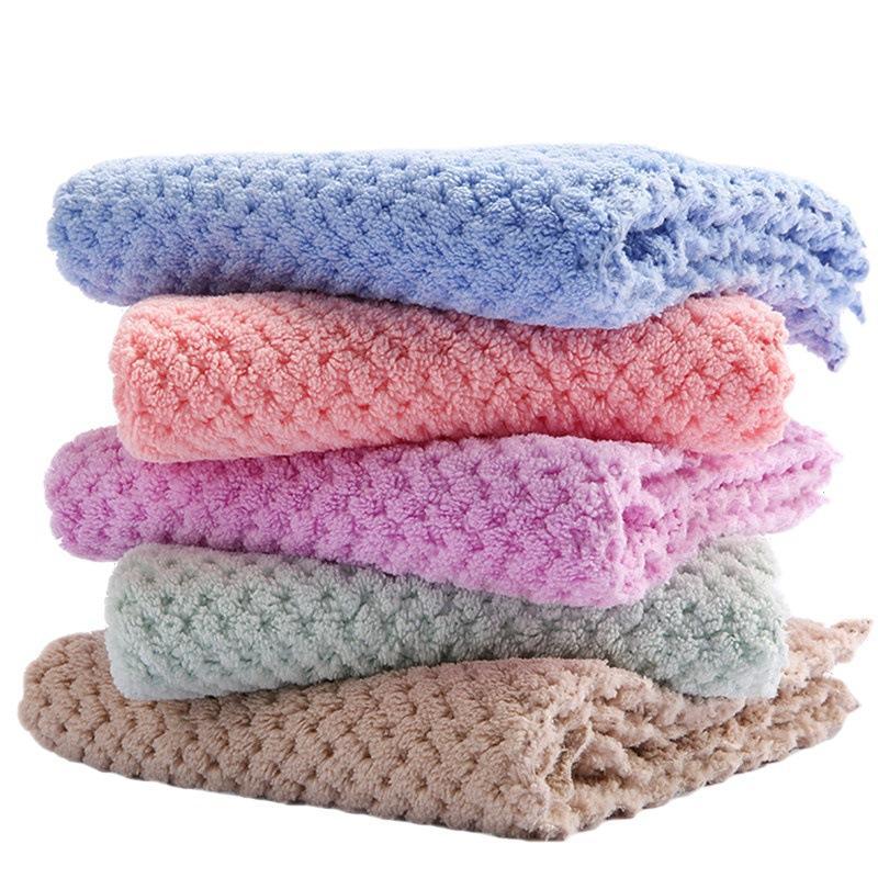 Waffle Weave Cleaning Cloths Super Absorbent Quick Dry Soft Coral Fleece No Lint Non Scratch for Car Detailing Kitchen Dish Washing