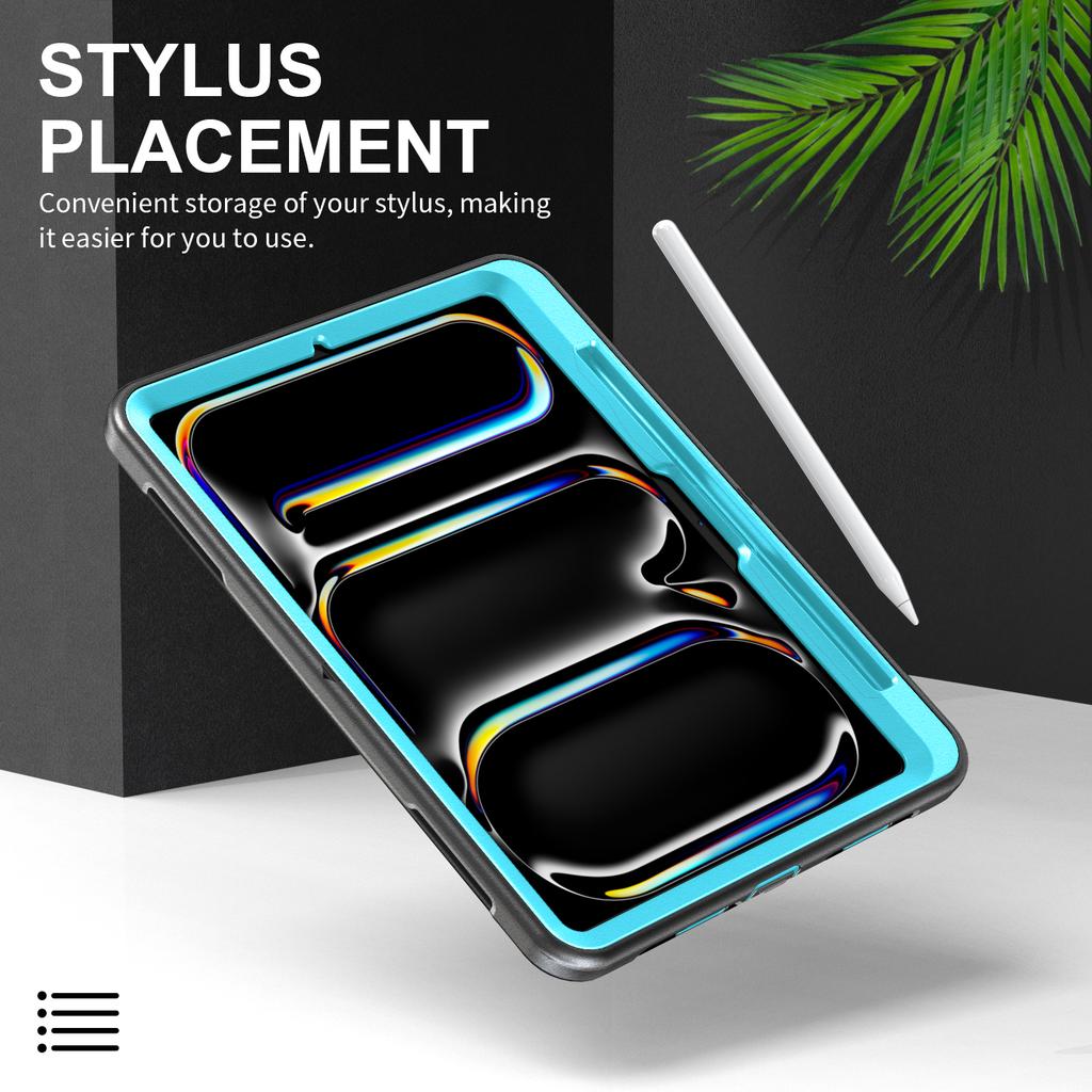 For iPad Pro 13 (2025)/13 (2024) Case Kickstand PC + TPU Rugged Cover with Shoulder Strap