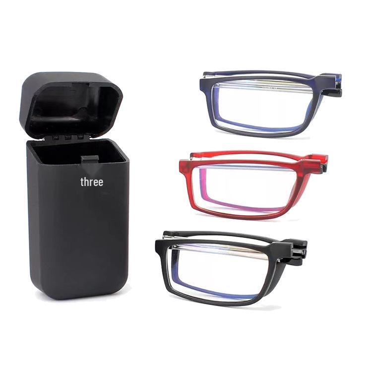 TR90 Folding Anti-Blue Light Reading Glasses for Men & Women, Portable with Telescopic Stainless Steel Legs