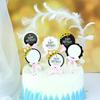 Crown Design Round Writing Plate Card for Cake Decoration