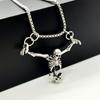 Vintage Creative Punk Punished Man Skull Pendant Necklace Men Halloween Hip Hop Personalized Necklace Party Jewelry Accessories