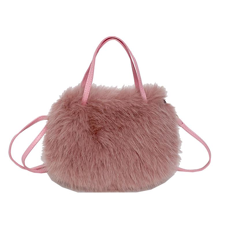 

New Fashion Fluffy Plush Beaded Square Crossbody Bag - Versatile and Stylish for Commuting