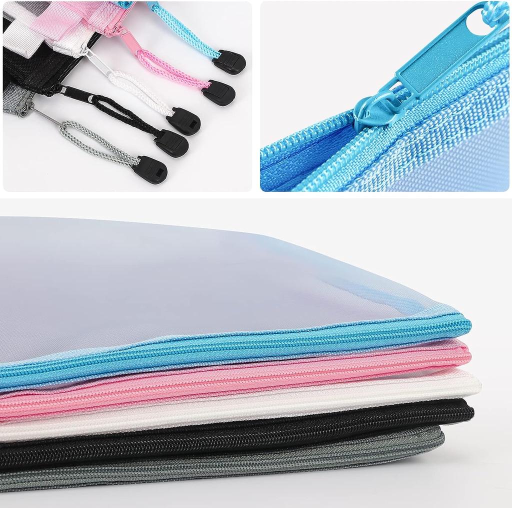 3Size Zipper Nylon Mesh Zipper Pouch Mesh Cosmetic Bags Makeup Bags Pencil Case Travel Bags for Cosmetic School Office Supplies