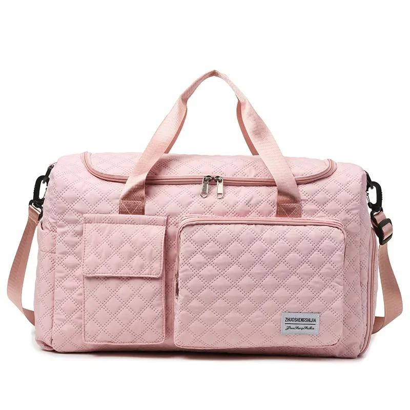 Casual zipper travel bag for women  unisex  lightweight  high capacity  multiple pockets  solid