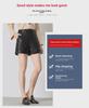2023 Herbst High-Waist Schwarze Leder A-Linien-Shorts für Damen