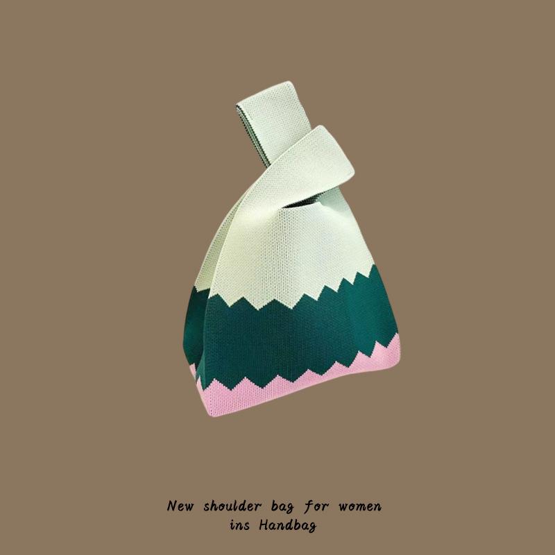 

Сумка-тоут Женская вязаная шерстяная сумка-ведро Легкая сумка через плечо с баской и ручкой 1PC