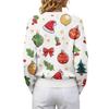 Women's Christmas Print Crewneck Long Sleeve Sweater for Fall Winter Casual Wear