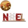 Christmas Wooden Santa Claus Snowman Snowflakes Letter Decoration Table Ornament Letters Sign Christmas Party Decoration