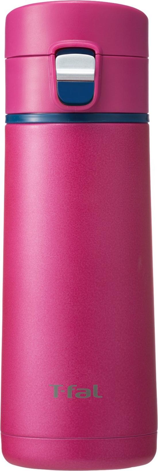

T-fal Magenta 350ml Stainless Steel Mug, One-Push Type, Ag+ Finish, K23402