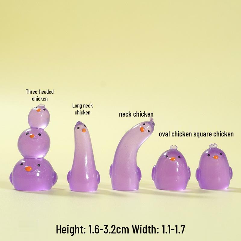 Illuminated DIY Resin Car Interior Decorations - Cartoon Chicken Ornaments