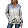 Women's Casual And Fashionable Christmas Print Long-Sleeved Top