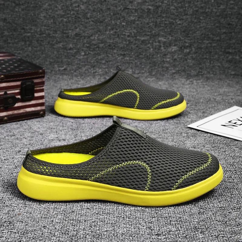 

2024 Hombre Sneaker Soft Indoor Home Slides man Non-slip Summer Outdoor Beach Sandals Flip Flops Male Footwear Big Size 48 48 зелёный