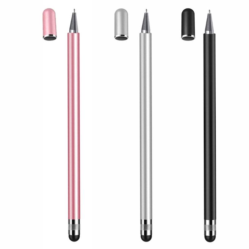 Smooth Writing Drawing Capacitive Touch Screen Pen Metal Ballpoint 2 In 1 for Smartphone Tablets Drawing Mobile Devices