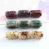 5PCS Flower Carving Glaze Transformation Ceramics Barrel Beads Loose Spacer Beads for Jewelry Making DIY Bracelet Accessories