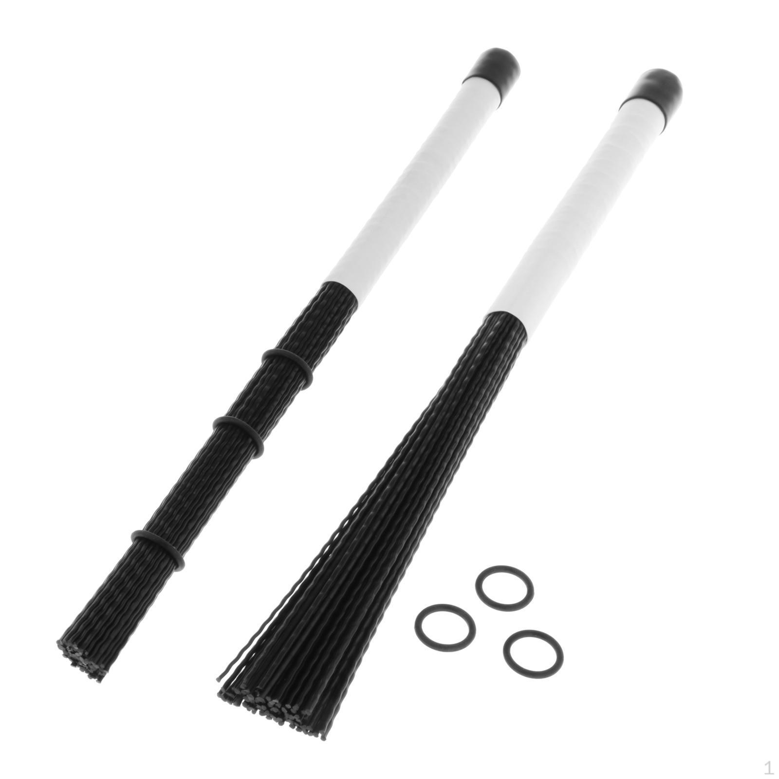 Drum Brush Accessories Rubber Handle Drumstick Nylon Professional Percussion Husk bianco