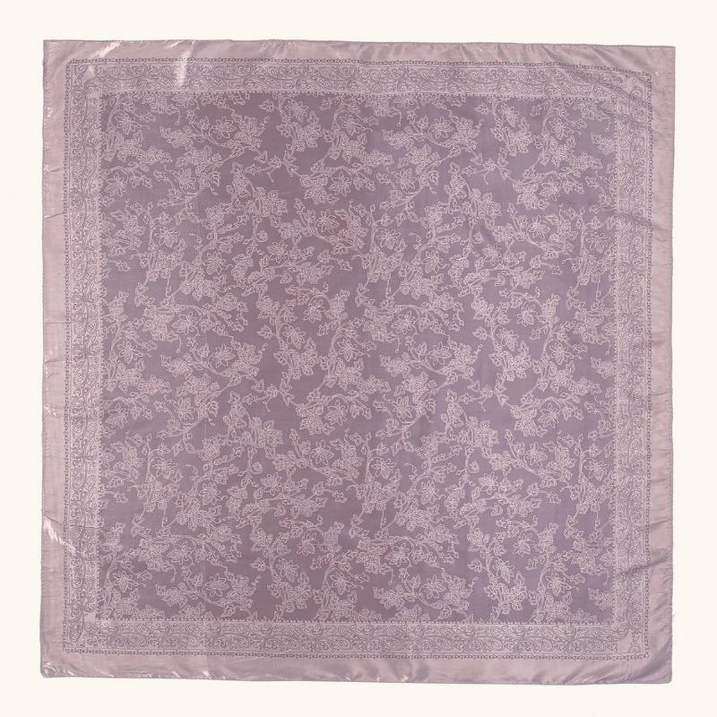 Hot-selling popular line flower satin square scarf light luxury elegant professional scarf ethnic headscarf women