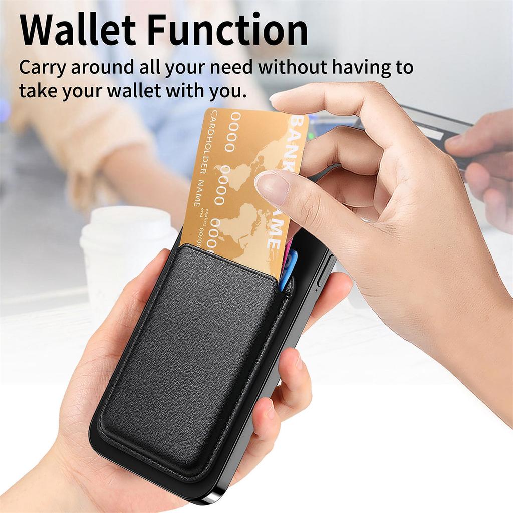 Official magnetic leather card bag, suitable for iPhone16 back sticker Magsafe magnetic card sleeve, plain leather Apple wallet.