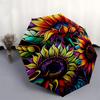 1pc Colorful Sunflower Mandala Design Umbrella with Plastic Handle,Vibrant Cartoon Pattern,Multi-functional UmbrellaPT159