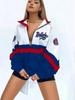 2024 Women's V-Neck NFL Team Long Sleeve T-Shirt with 3D Print Design