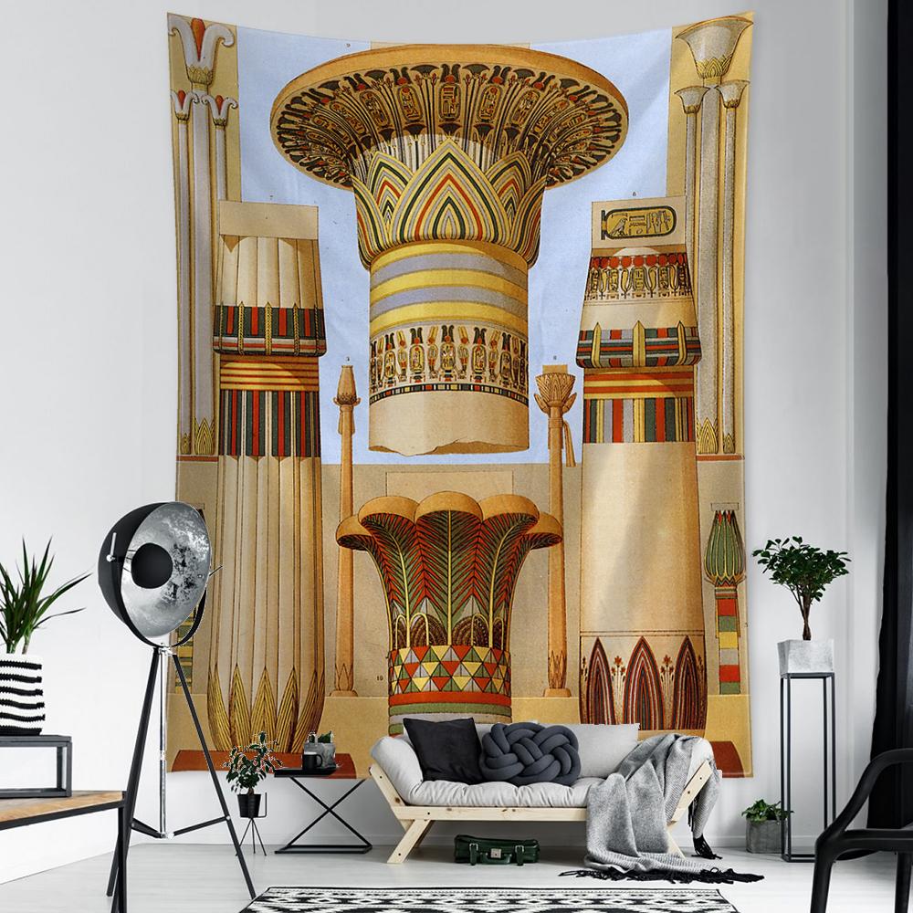 Figuri de Palat de epocă Tapiserie Artă Egipt Tapiz Print Agățat Perete Fundal Pânză Vrăjitorie Decor Boho