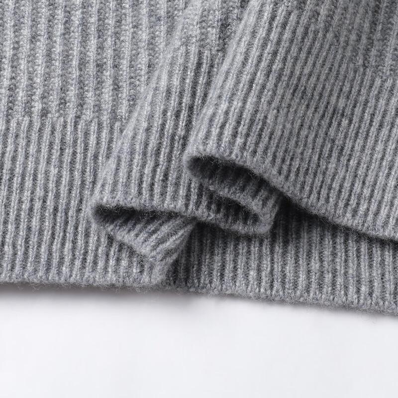 SNOWFLYING Women's 100% Merino Wool Ribbed Half-Zip Hooded Sweater