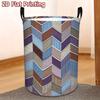 1pc Laundry Basket, Colorful Serrated Mosaic Pattern Fashion Dirty Clothes Basket, Polyester Fabric, High-Quality Foldable Storage Basket. Suitable Fo