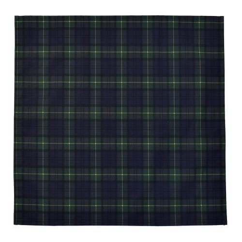 COLORFUL CANDY STYLE Lunch Cloths/School Lunch Napkins (45cm X 45cm), Water-Repellent, No-Iron, Set of 2, Tartan Check and Dark Green, Water-Repellent