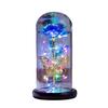 Galaxy Rose Flower Artificial Flower Rose In Glass Dome with Butterfly Colorful LED Light Rose Gifts Idea for Women's Birthday Mother's Day Christmas