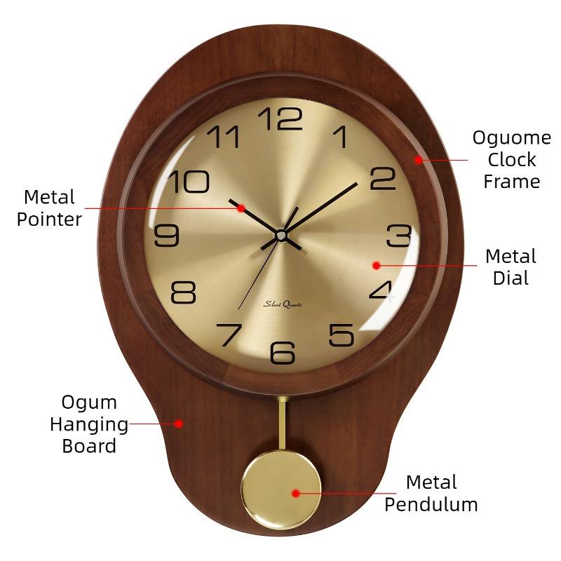Decorative Wall Clock Modern Wood Wall Watch Luxury Aesthetic Pendulum Clocks Silent Minimalist Elegant Living Room Watches